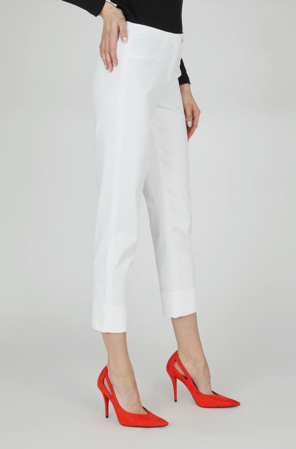 BELLA DENIM 7/8 LENGTH TROUSERS - WHITE