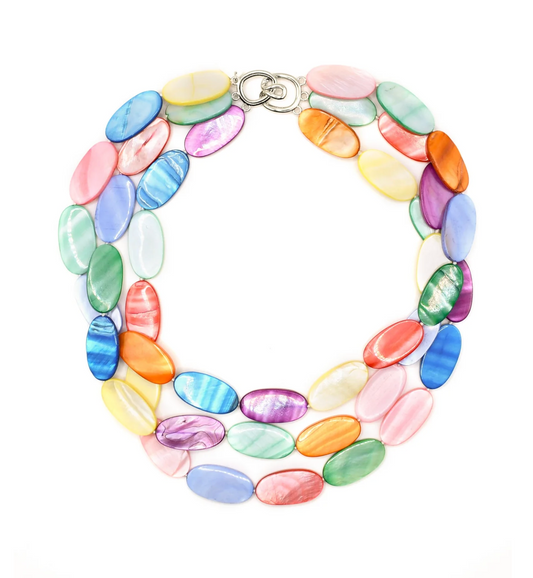 SEA LILY THREE STRAND MOTHER OF PEARL NECKLACE