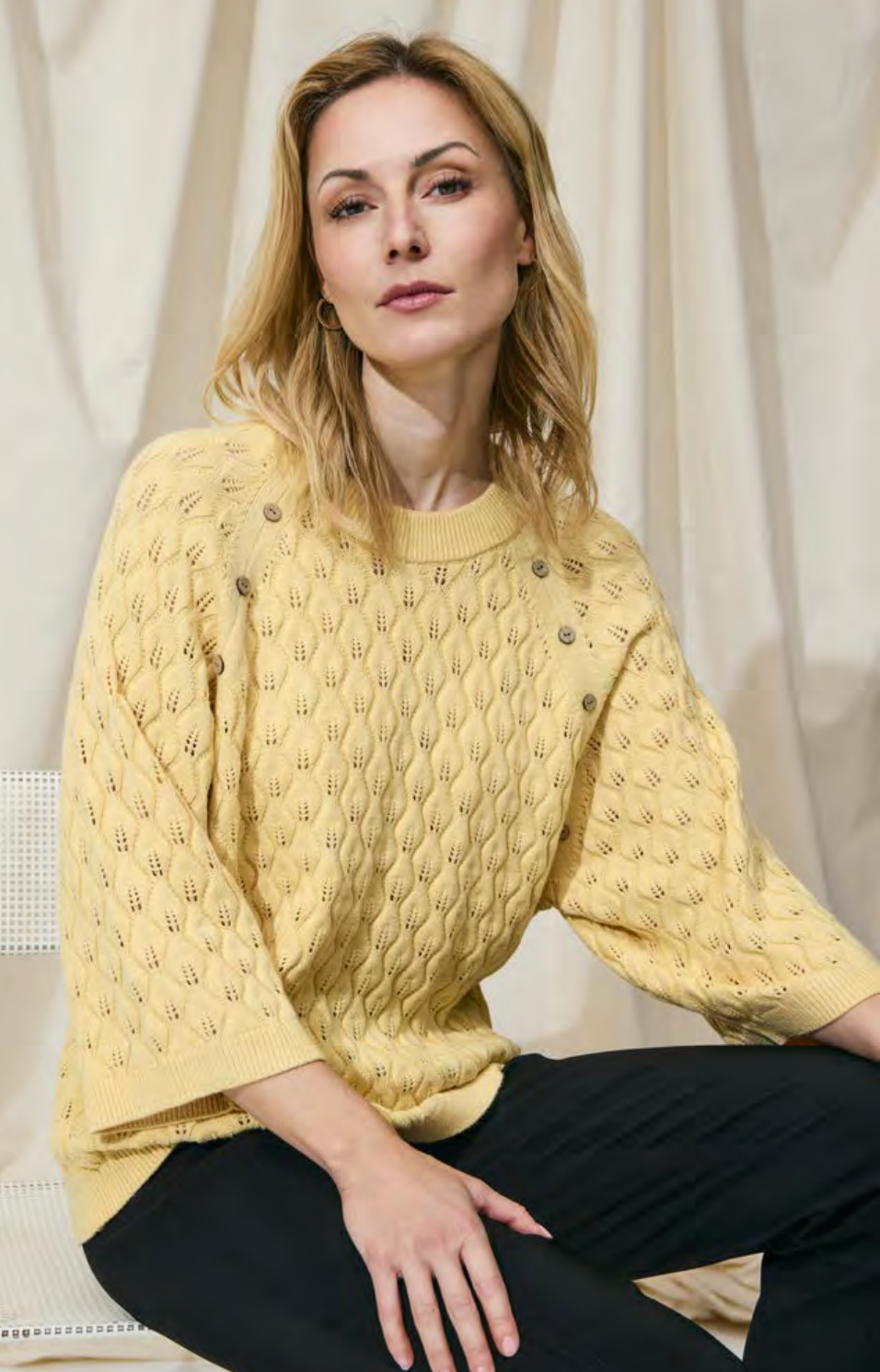 Brandtex Textured Elbow Sleeve Sweater