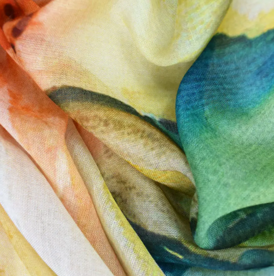 GOLDEN LILY FLORAL MODAL SCARF