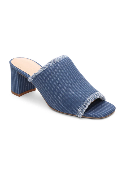 LIVERPOOL BREA FRINGE DENIM MULE