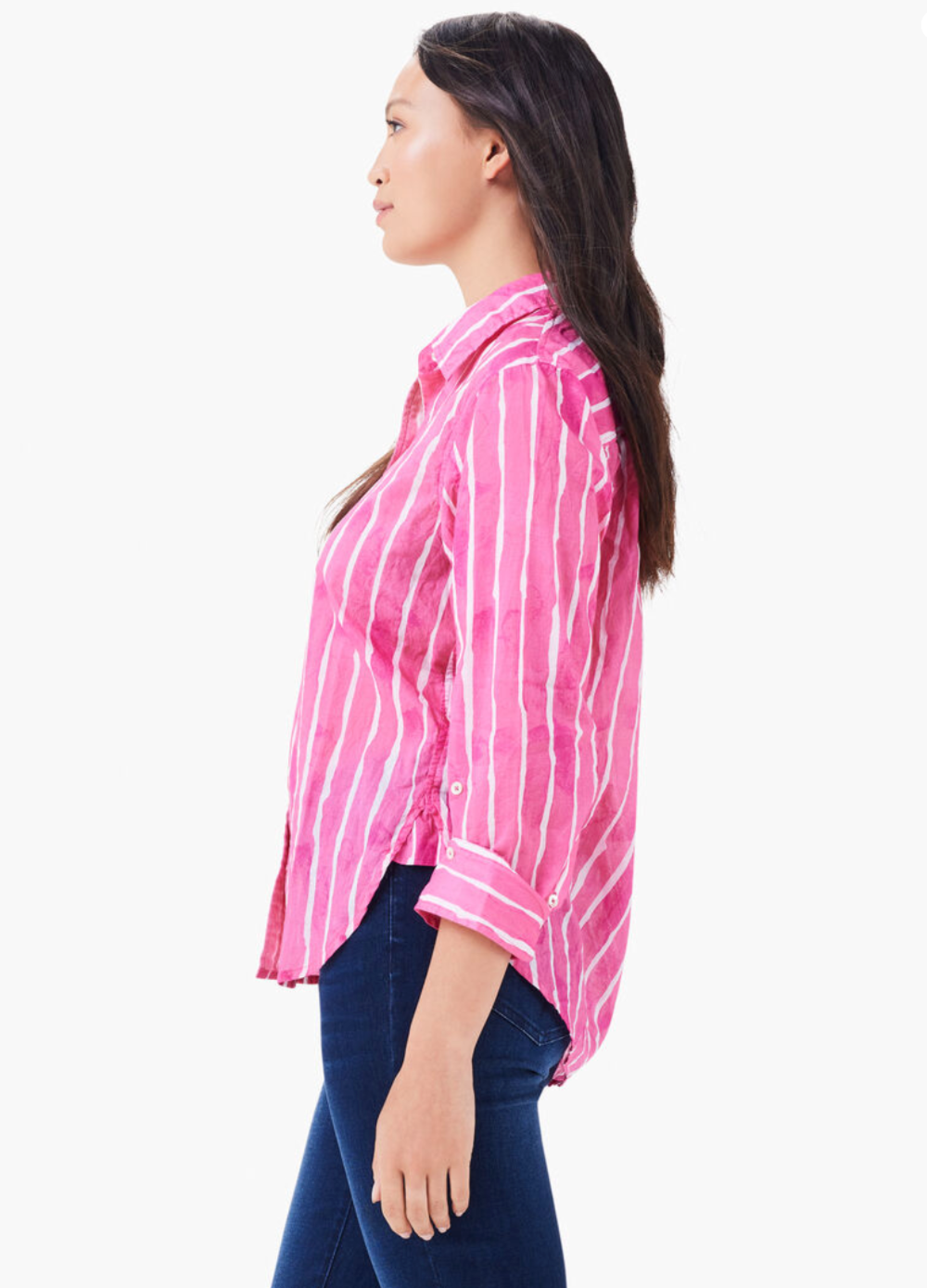 NIC+ZOE WATERCOLOR STRIPE GIRLFRIEND SHIRT