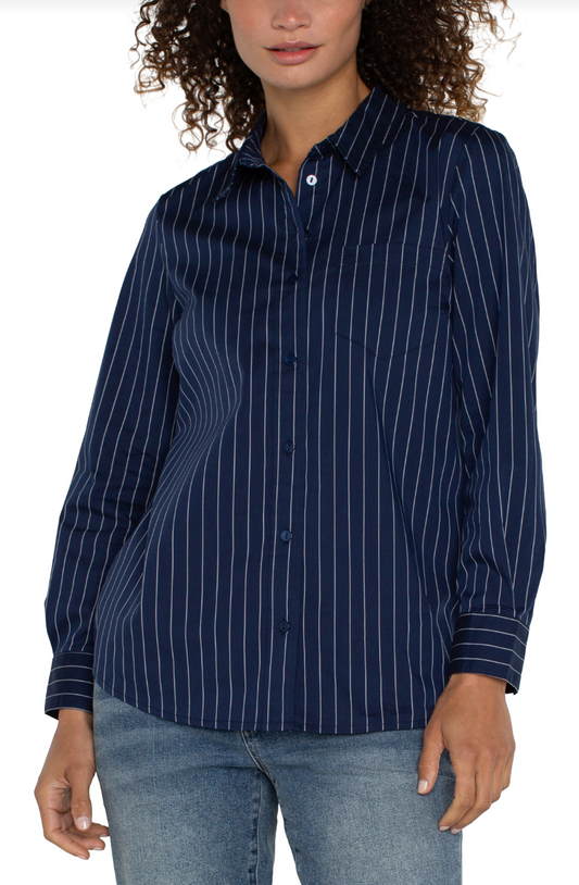 LIVERPOOL CLASSIC FIT BUTTON FRONT POPLIN SHIRT