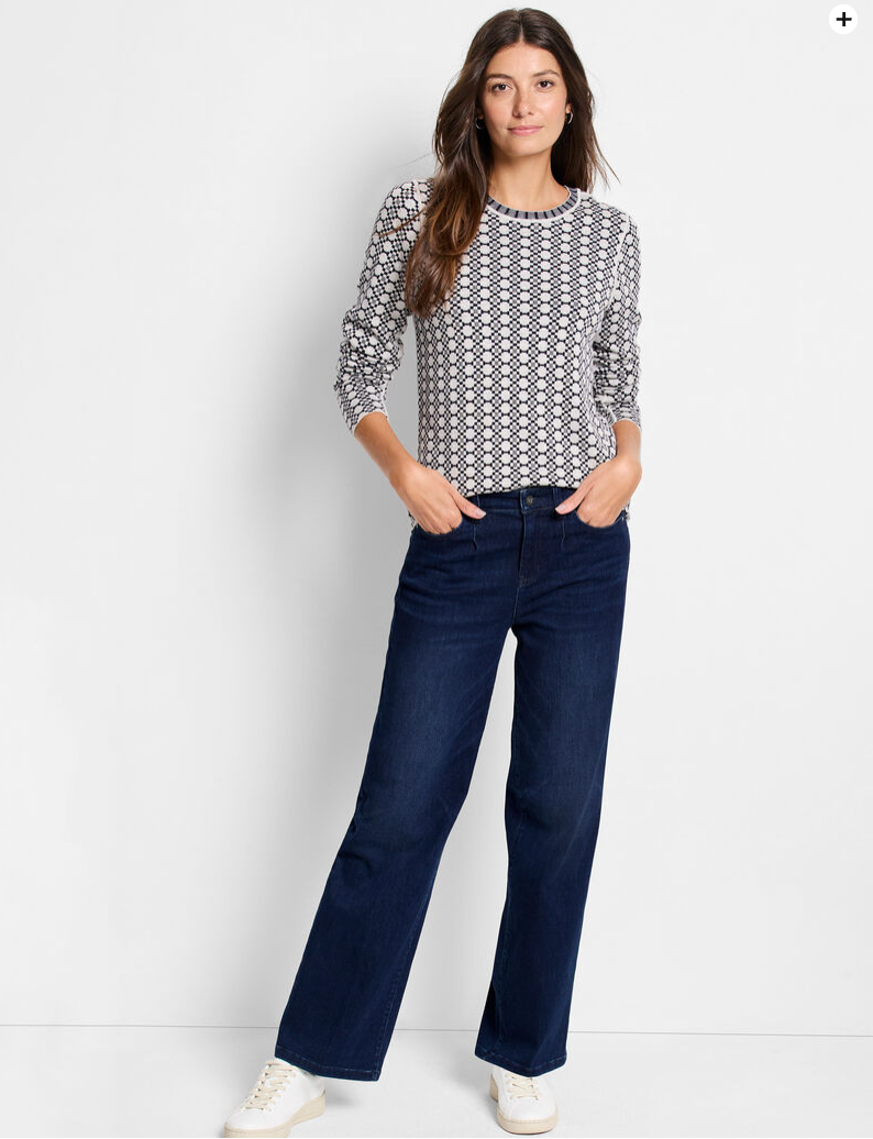NIC+ZOE GEO REVERSIBLE SWEATER TEE