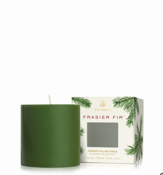 THYMES FRASIER FIR PILLAR CANDLE, 3X3 INCH