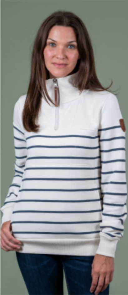 CARO STRIPED 1/2 ZIP SWEATSHIRT