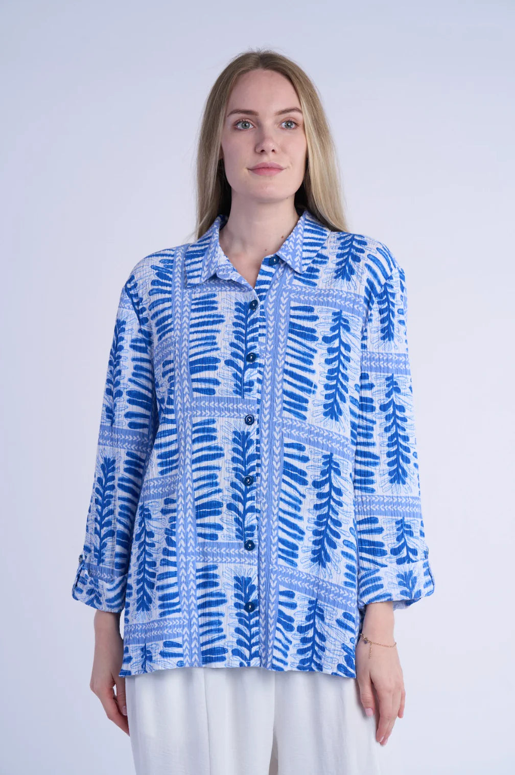 SHANA BUTTON FRONT BLOUSE