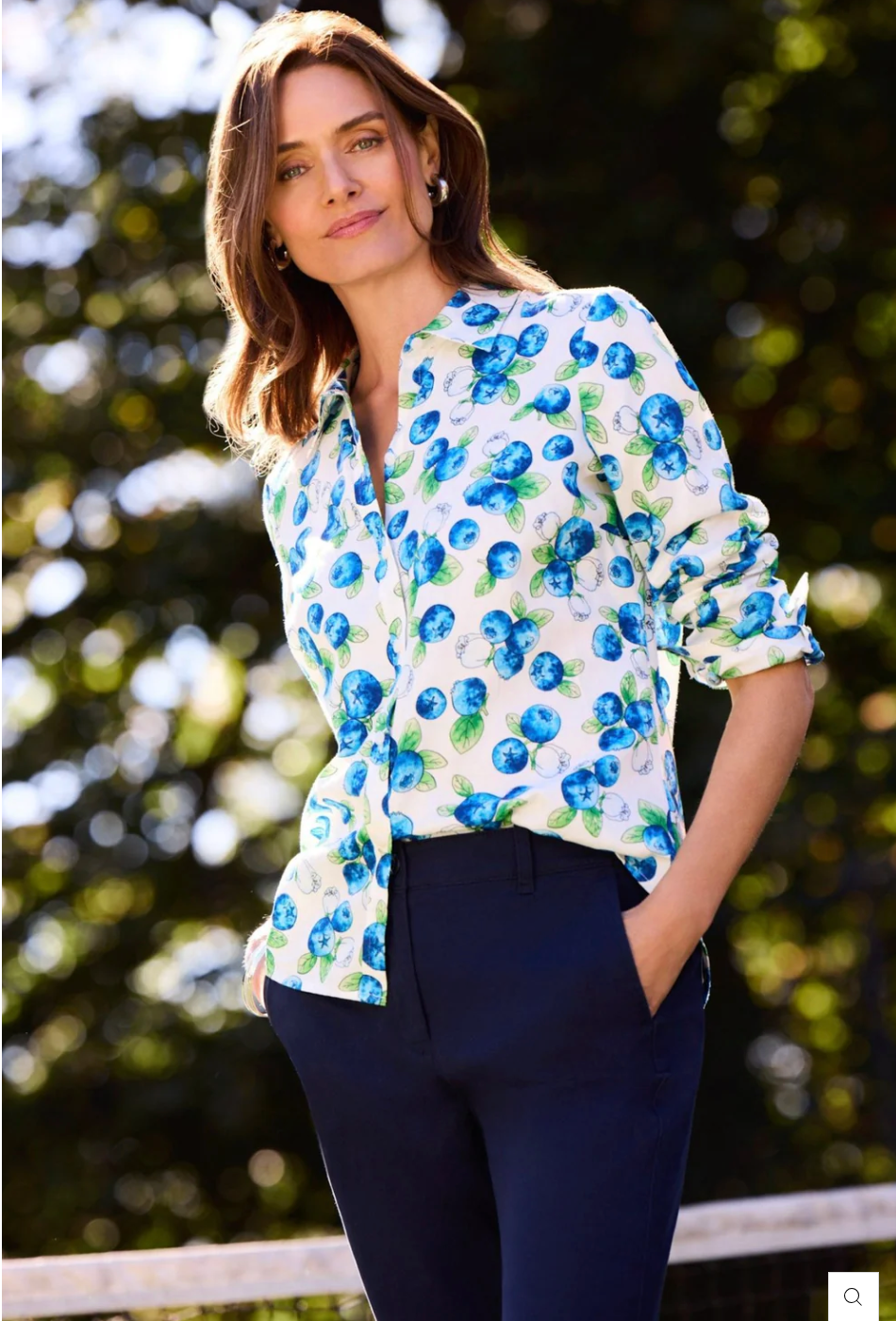 BLUEBERRY TIE FRONT BLOUSE