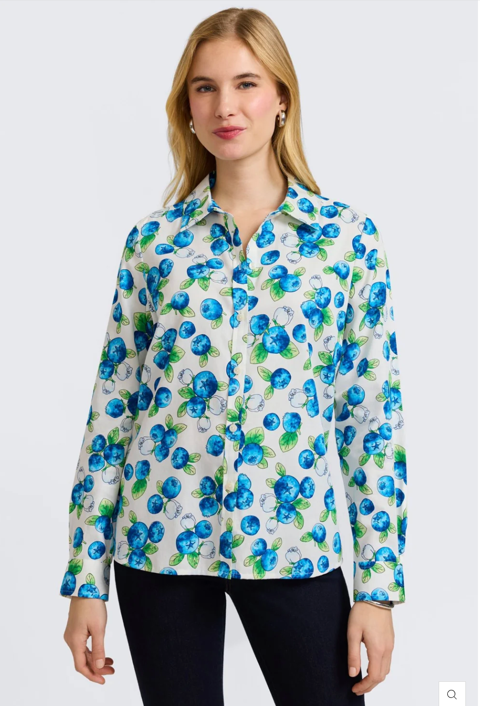 BLUEBERRY TIE FRONT BLOUSE