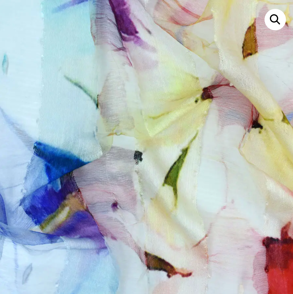 BELLIS SHEER PANEL FLORAL SCARF