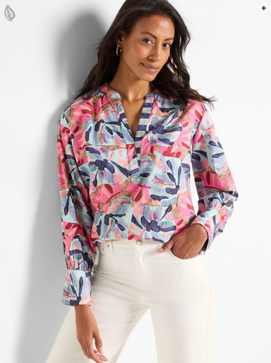 NIC+ZOE FIREWORK FOLIAGE WOVEN TOP