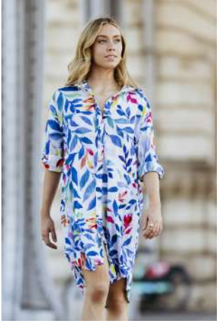 JIJI SHIRT DRESS WITH ROLLED SLEEVES
