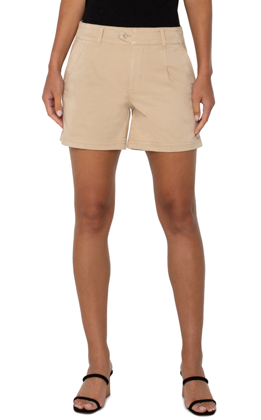 LIVERPOOL PLEATED TROUSER SHORT - 5" INSEAM