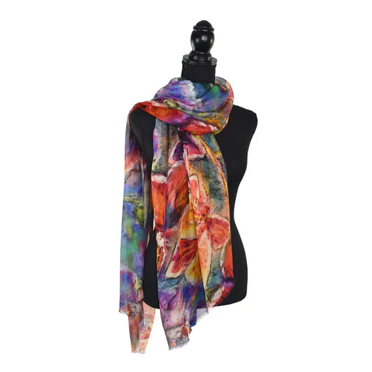 DUPATTA PANOS PAINTERLY FLORAL SCARF