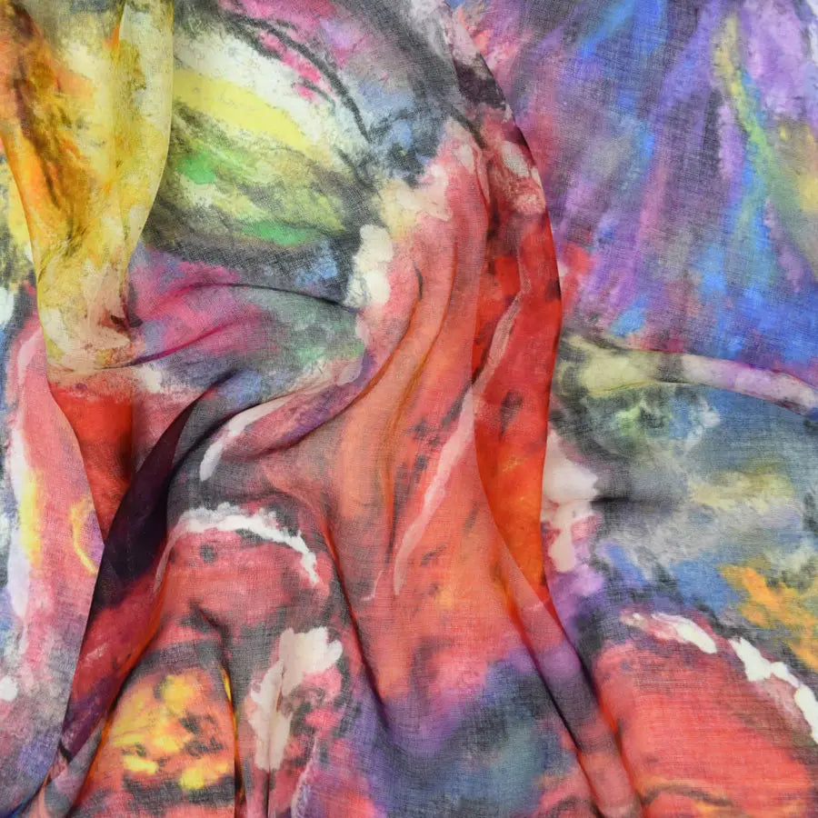 DUPATTA PANOS PAINTERLY FLORAL SCARF