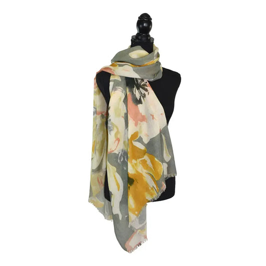 DUPATTA SNYDER WATERCOLOR FLORAL SCARF