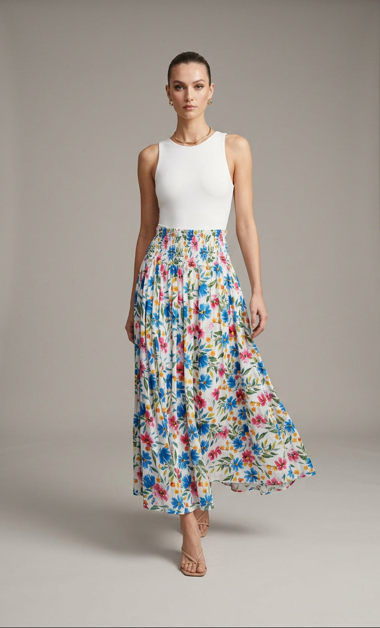 Dress Addict Jaja Shirred Waist Maxi Skirt