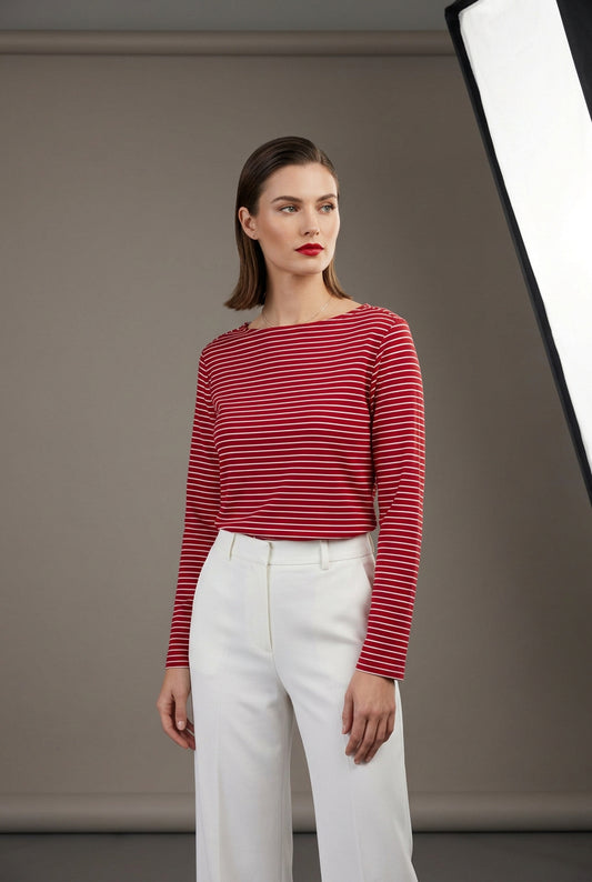 Mododoc Long Sleeve Boatneck Easy Top