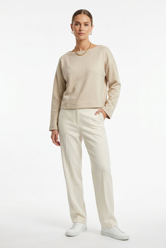 Mododoc Long Drop Shoulder Boatneck Top