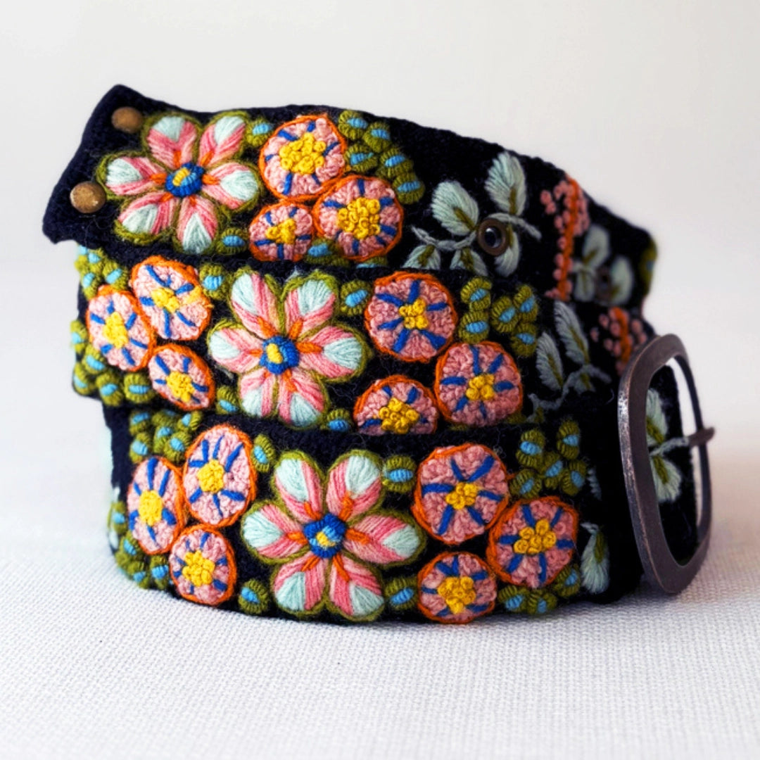 Jenny Krauss Southwest Walkabout Embroidered Wool Belt