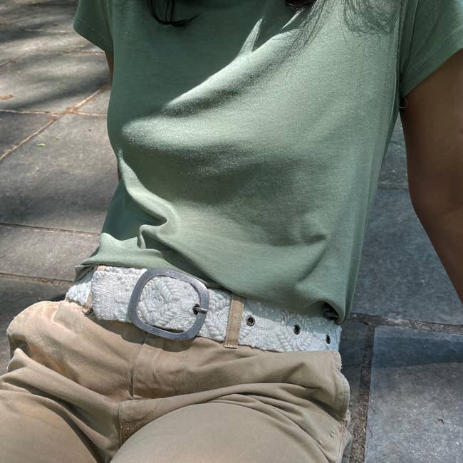 WANDERING CLOUDS EMBROIDERED WOOL BELT