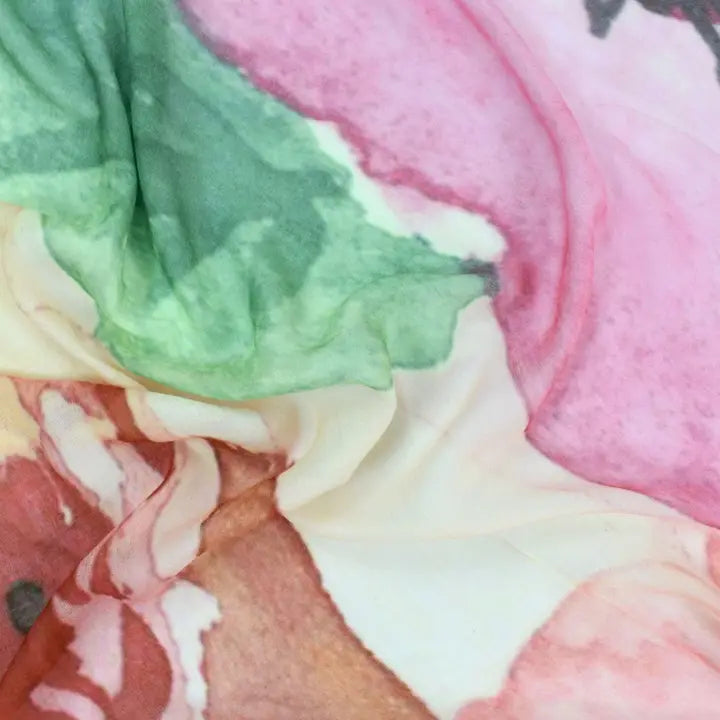 SHAWNIE LARGE WATERCOLOR FLORAL SCARF