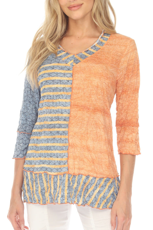 TANGERINE STRIPES TOP