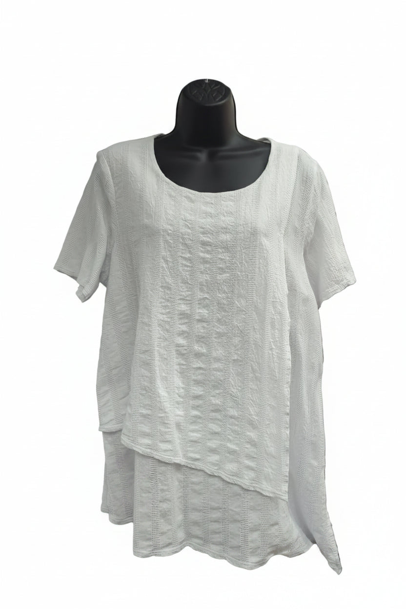 Focus Twist Mesh Jaquard Double Layer Top