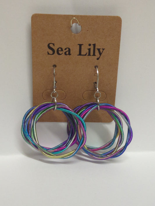 SEA LILY RAINBOW TWISTED LOOP EARRINGS