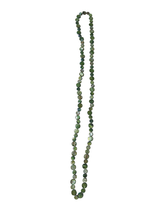 Sea Lily Mother of Pearl Single Strand Necklace Moss