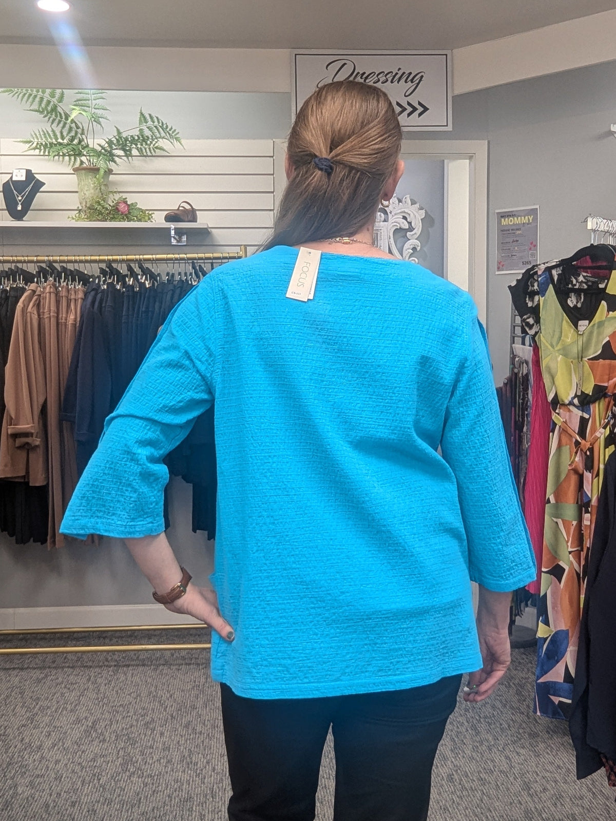 Focus Seersucker 3/4 Sleeve Tunic