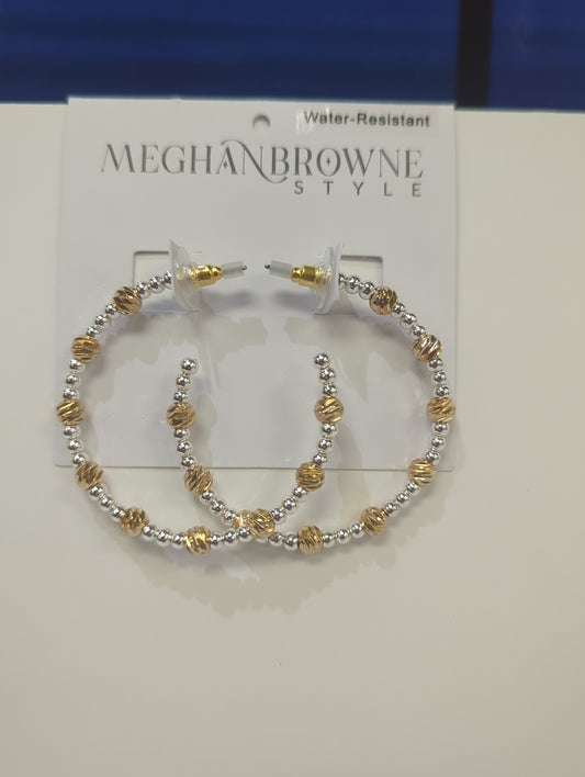 MEHGAN BROWNE VAN GOLD AND SILVER EARRINGS
