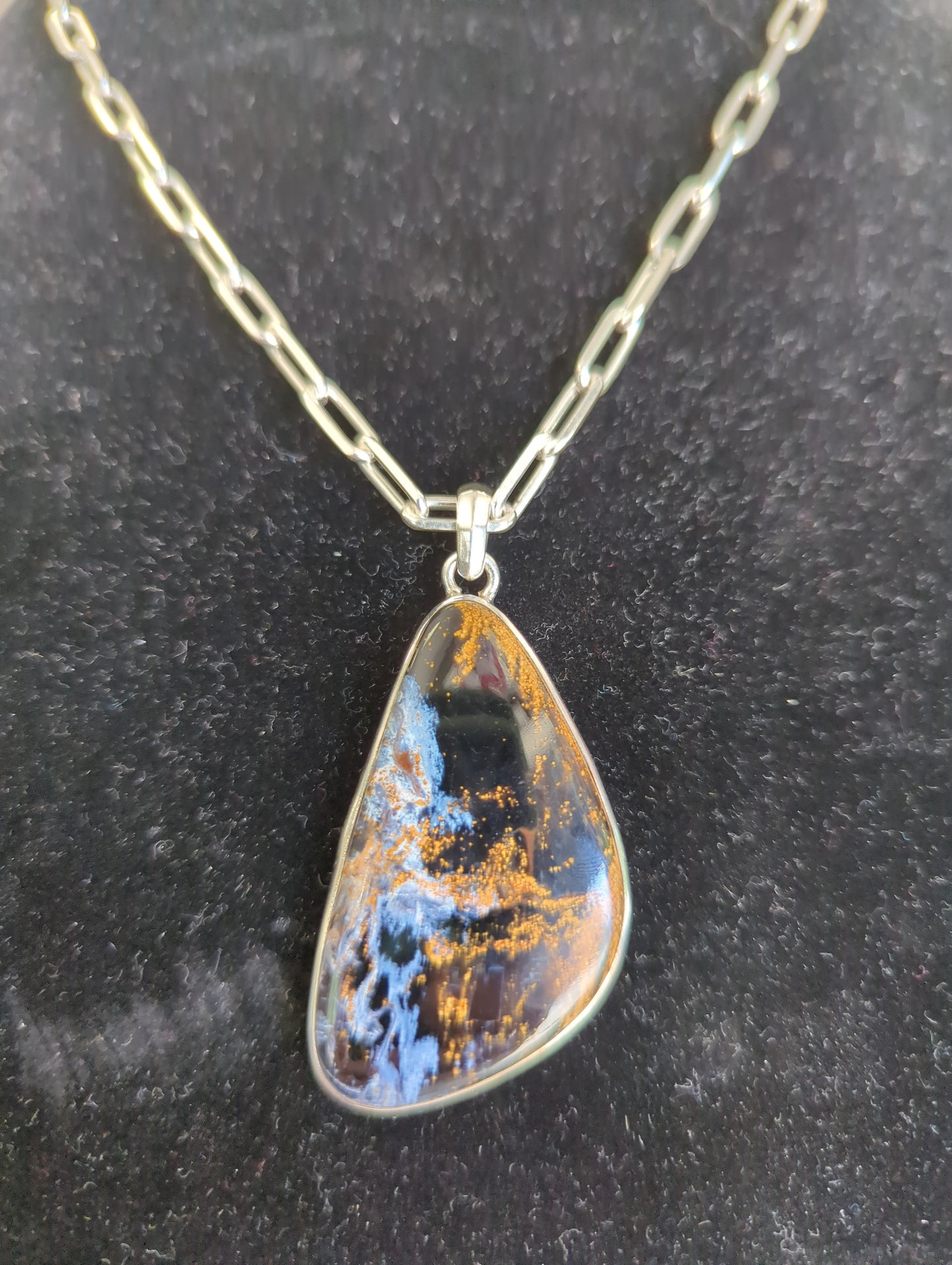 Pietersite Pendant on a 18" Silver Chain