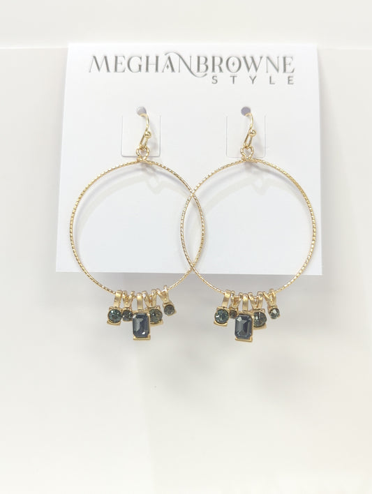 MEGHAN BROWNE PIA BLACK DIAMOND EARRINGS