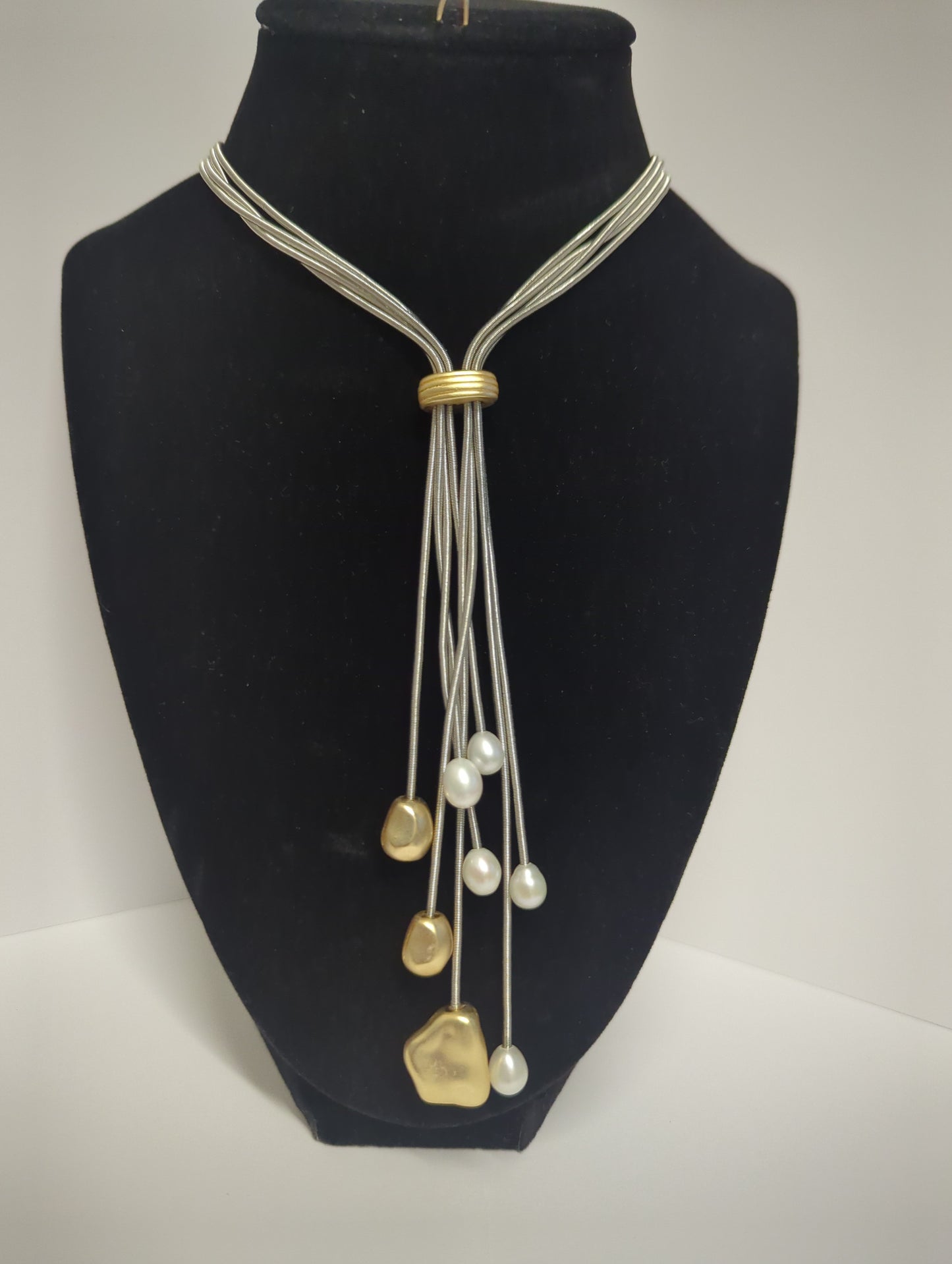 SEA LILY SILVER FOUR STRAND  LARIAT