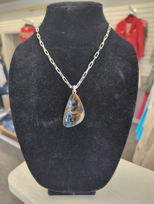 Pietersite Pendant on a 18" Silver Chain