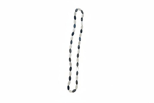 Sea Lily Black and White Single Strand Mother-of-Pearl 50" Necklace
