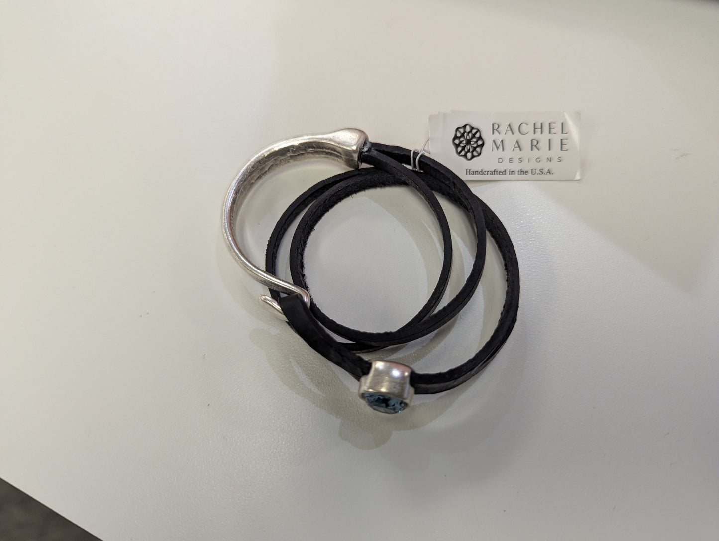 Rachel Marie Coco Black Leather Wrap Bracelet