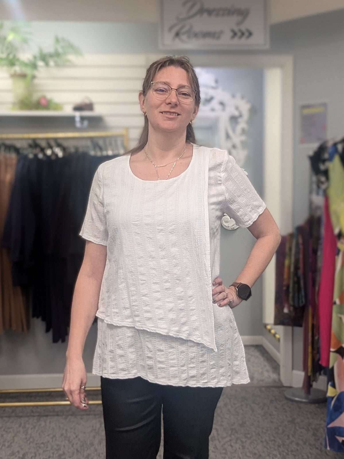 Focus Twist Mesh Jaquard Double Layer Top