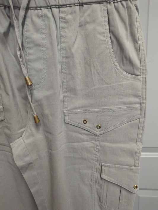 CARINE GRAY STRAIGHT LEG CARGO PANTS