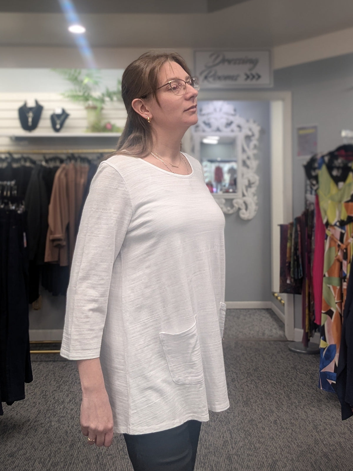 Focus Cotton Slub 3/4 Sleeve Top