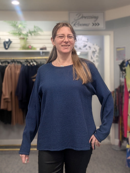 Focus Mini Waffle Raglan Sleeve Top