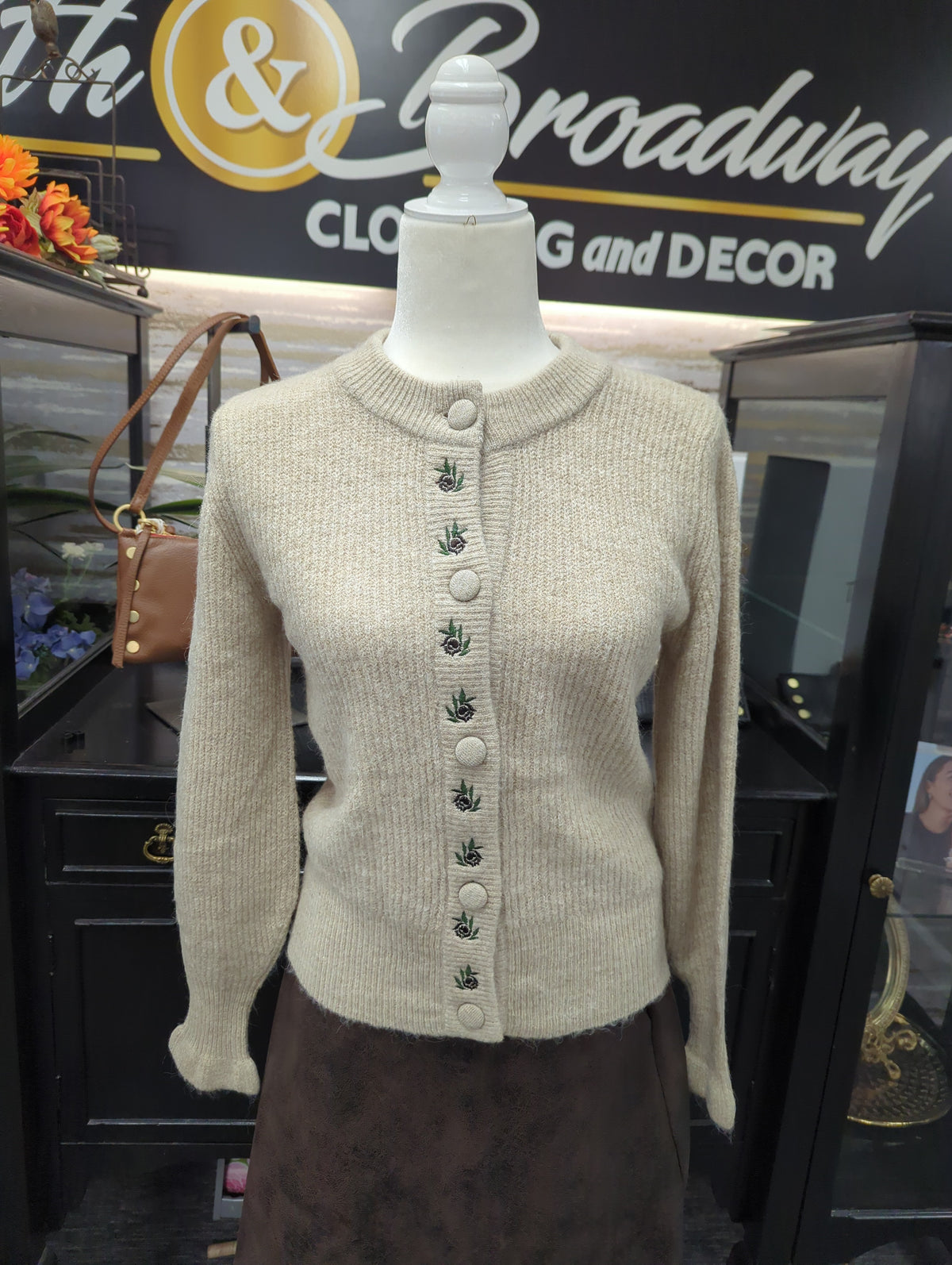 B Young Monna Embroidered Cardigan