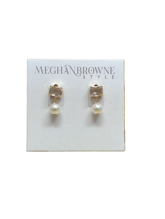 Meghan Browne Odie Earrings Gold and Pearl