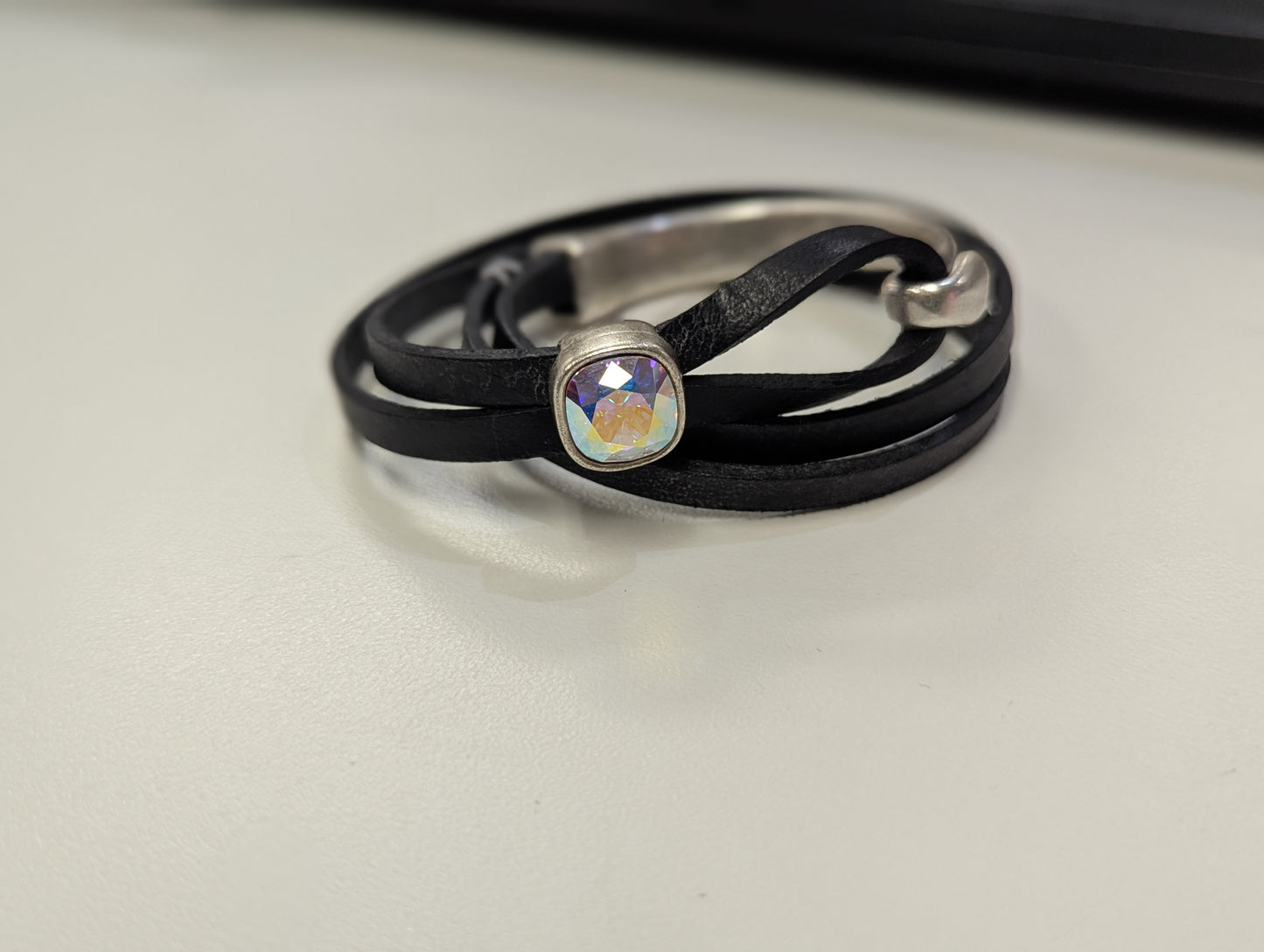 Rachel Marie Coco Black Leather Wrap Bracelet