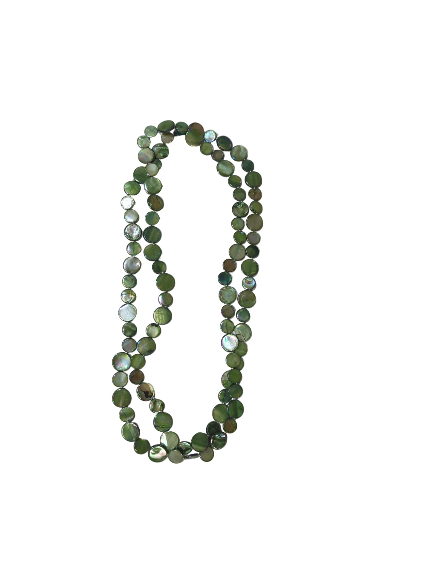 Sea Lily Mother of Pearl Single Strand Necklace Moss