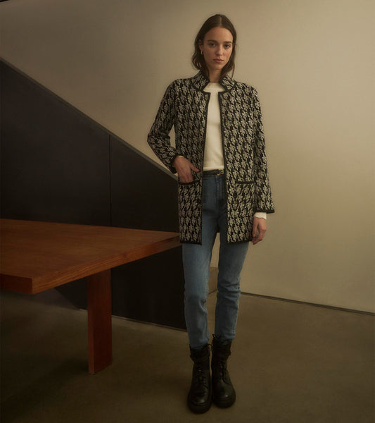 HATLEY SWEATER BLAZER - BROKEN HOUNDSTOOTH