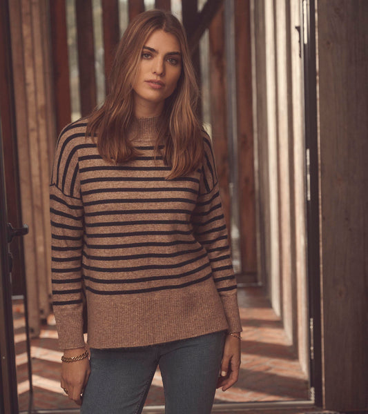 HATLEY MOCK NECK SWEATER - GRAPHIC STRIPE
