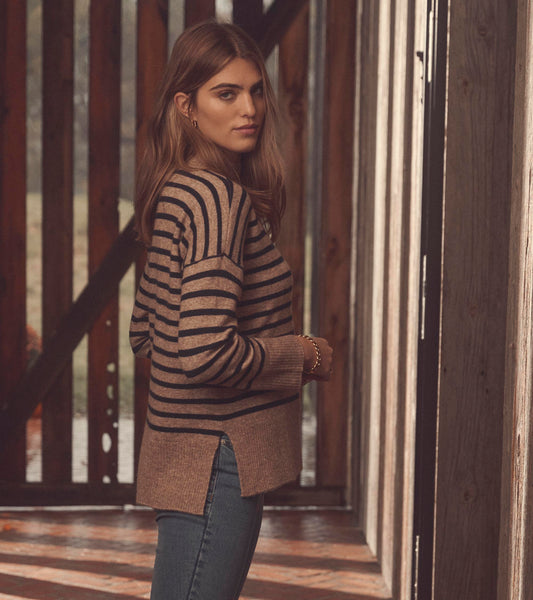 HATLEY MOCK NECK SWEATER - GRAPHIC STRIPE