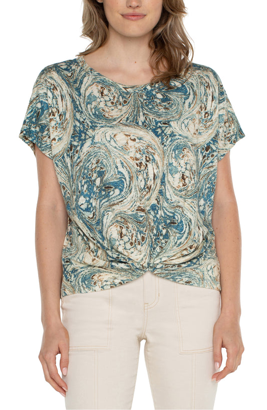 LIVERPOOL BOAT NECK DOLMAN TOP W/TWISTED FRONT DETAIL
